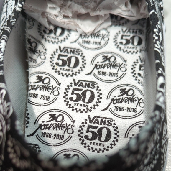 Vans Black and White 50 Years/30 Years Journeys Pattern Sneakers - Picture 7 of 16
